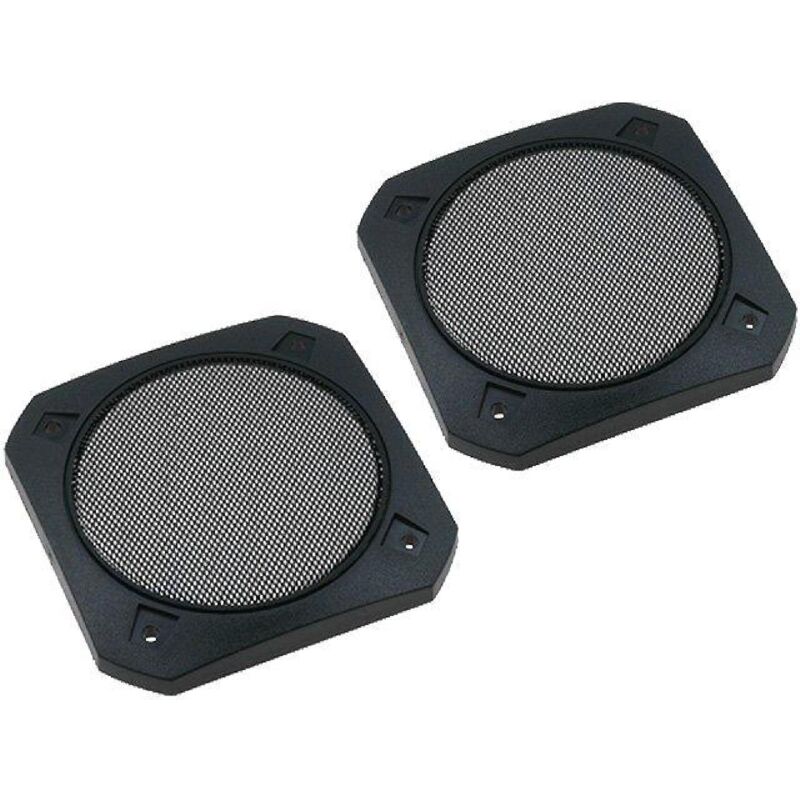 Adnauto - 2 Grilles 130mm pour haut-parleur 100mm Metal Carre noire