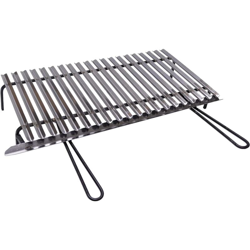 Grille inox, grille inox pour barbecue avec récupération d'huile + gratuit choisir la taille : 70x35 cm