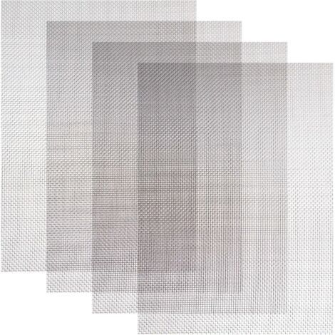 Grille métallique anti-rongeurs 300 x 210 mm – Acier inoxydable 304 – Maille 20 mailles – Lot de 4 pièces pour ventilation et filtration