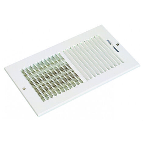 Grille murale soufflage acier blanc avec registre intégré SR 356 254x152 mm ALDES 11050182