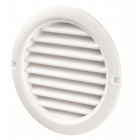 Grille oblique ronde, 125 mm, avec maille, blanche