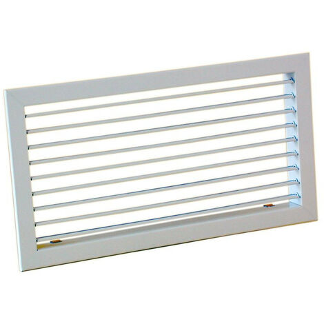 grille orientable - simple déflection - blanc - 600 x 300 mm - unelvent 852002