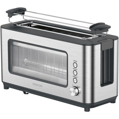 Grille-pain 1200W – Fente longue pour pain entier – 6 niveaux de grillage – Éjection automatique – Tiroir ramasse-miettes – Sencor