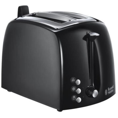 Grille-pain 2 fentes extra larges – Puissance 850W – Tiroir ramasse-miettes amovible – Finition noir ultra brillant/mat – Russell Hobbs - 22601-56