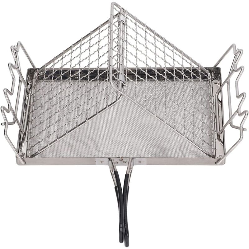 Grille-pain de camping, réchaud de camping pliable en acier inoxydable, grille-pain de camping, grille-pain de camping pour le camping, la pêche, la