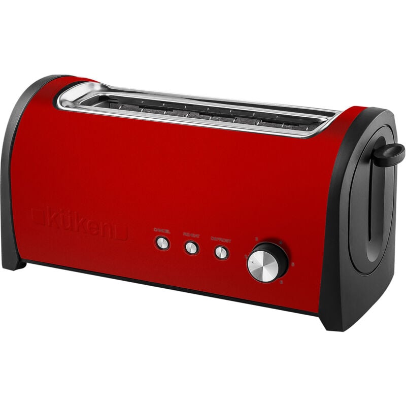 Kuken - Grille-pain 1 grande fente 1000w rouge küken