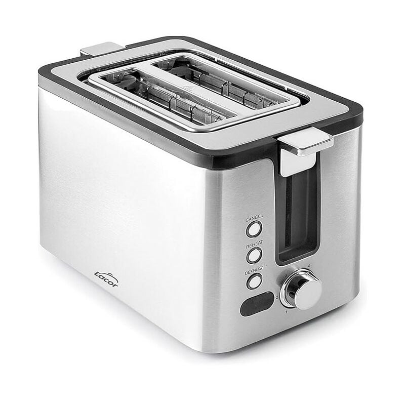 Grille-pain en acier inoxydable, 2 fentes larges, dimensions des fentes 3,8x14 cm