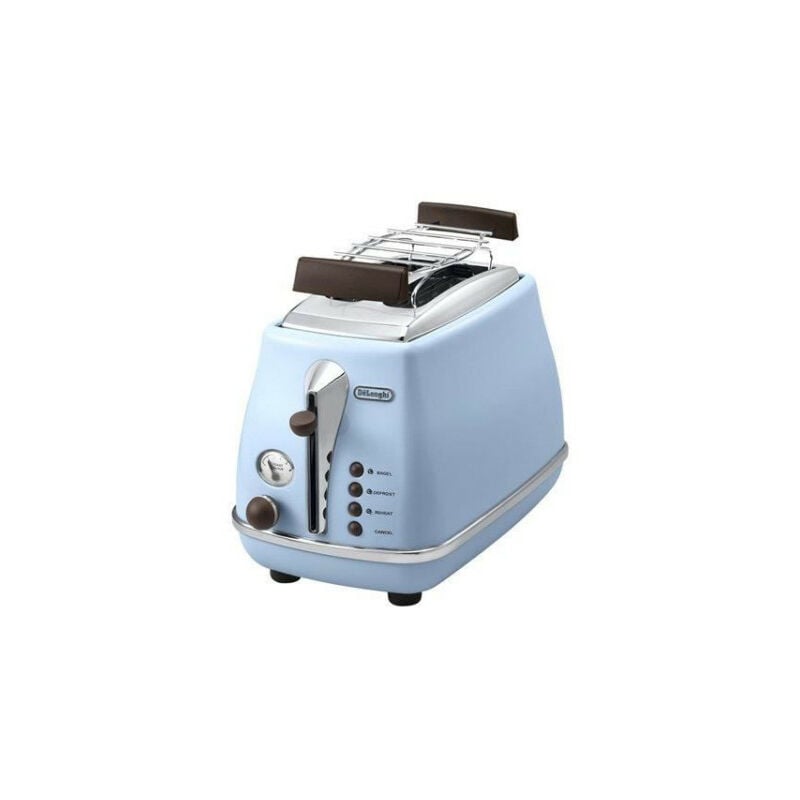 Grille Pain - Toaster Electrique Icona Vintage Delonghi ctov 2103.AZ - 2 fentes - 6 positions - Bleu et Marron