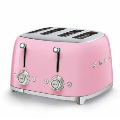 Grille-pains 4 fentes 950w rose - Smeg - tsf03pkeu