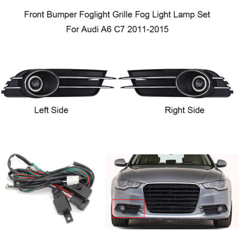 Grille Phare Anti-Brouillard pour Audi A6 C7 2011-2015 - Kit Complet Pare-Chocs Avant