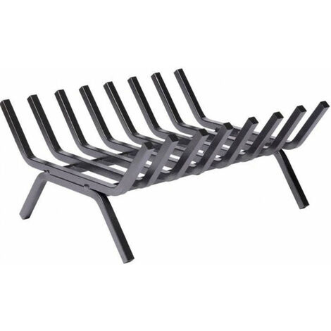 Grille porte bûches acier forgé 8 barreaux 40x35x15 cm – Support bois pour foyers ouverts – Design robuste et durable