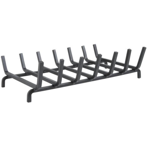 Grille Porte bûches en Fer forgé pour cheminée 50x30x14cm