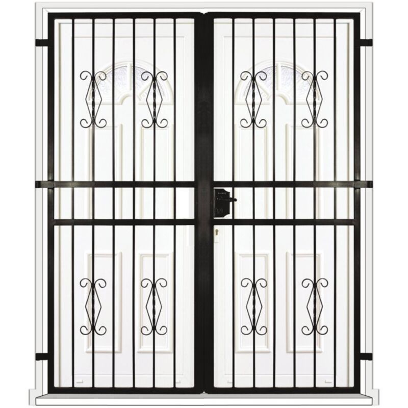 DMS - Grille porte Rustique -2 vantaux pour encadrure H=210 cm x L=150 cm (côte tableau)