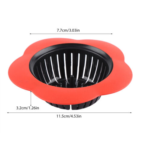Grille pour Évier de Cuisine et Lavabo - Plastique Premium Anti-Corrosion - Diamètre 78-110mm - 1 Pièce (Taille: Rouge)
