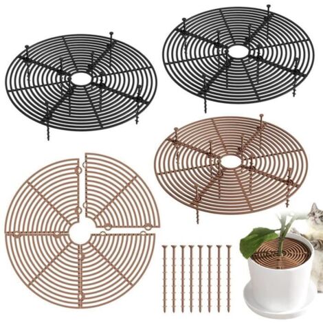 Grille pour Pots de Fleurs,4 Pcs Grille pour Plantes, Protection pour Pots de Fleurs pour Chats, Protection pour Enfants Animaux dom