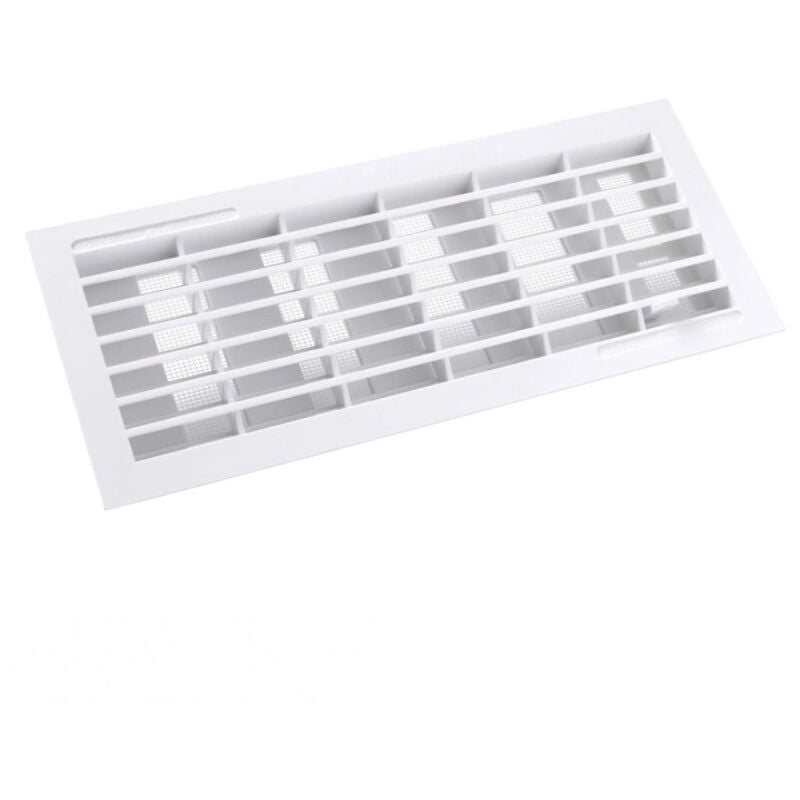 Nicoll - Grille d'aération intérieure fermeture rectangulaire 254x108 mm avec moustiquaire, blanc