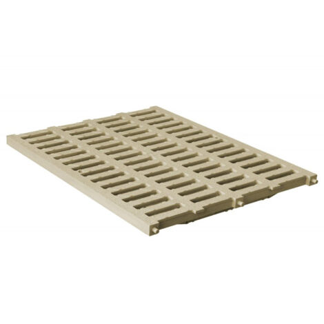 Grille renforcée 53,00 KN - PVC anti-choc - sable - 400 x 500 mm - First Plast