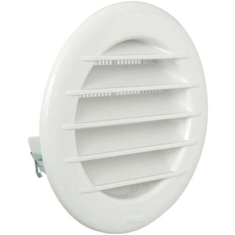 Grille ronde à encastrer en plastique blanc - Ø100 mm - PASS AIR 33 - First Plast