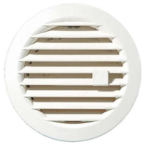 Grille ronde réglable à clipser diamètre 97mm – Passage d'air 0-48cm² – Application intérieure pour gaines 100-125mm – Blanc – Autogyre