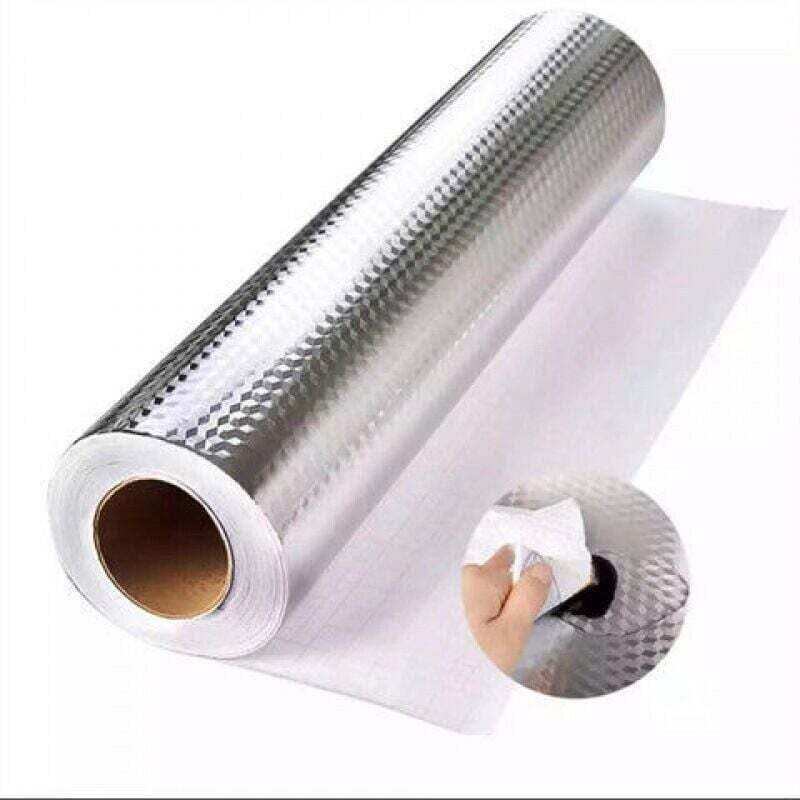 Grille tridimensionn-1 rouleau de papier , XU,d'aluminium auto-adhésif 40cm 5M feuille d'aluminium cuis - KZQ