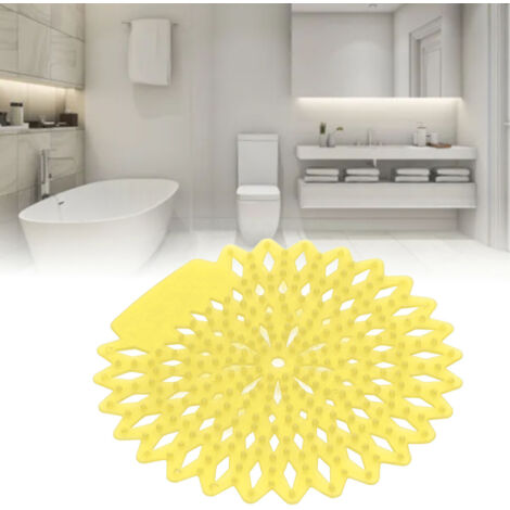 Grille urinaire déodorante EcoFresh 10Pcs - Anti-éclaboussures et neutralisation d'odeurs longue durée pour toilette et salle de bain citron, Matériau EVA écologique et sûr.
