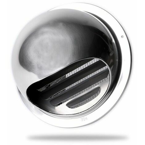 Grille Ventilation 100 mm Grille Aeration Inox Haute Qualité Grille Aération Extérieur Avec Moustiquaire Protège la Façade et Empêche l'entrée d'air Froid/Grille Inox-