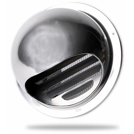 Grille Ventilation 100 mm Grille Aeration Inox Haute Qualité Grille Aération Extérieur Avec Moustiquaire Protège la Façade et Empêche l'entrée d'air Froid/Grille Inox