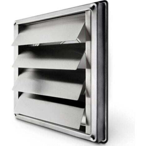 Grille Ventilation 150 mm Grille Inox Anti-retour à Lamelles Mobiles Fermeture Automatique Grille de Hotte Résistant / Aeration Inox INHHUB