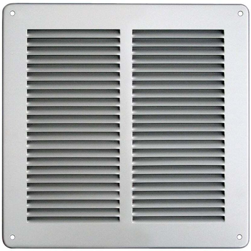 Grille ventilation métal 240x240mm avec moustiquaire - Couleur aluminium
