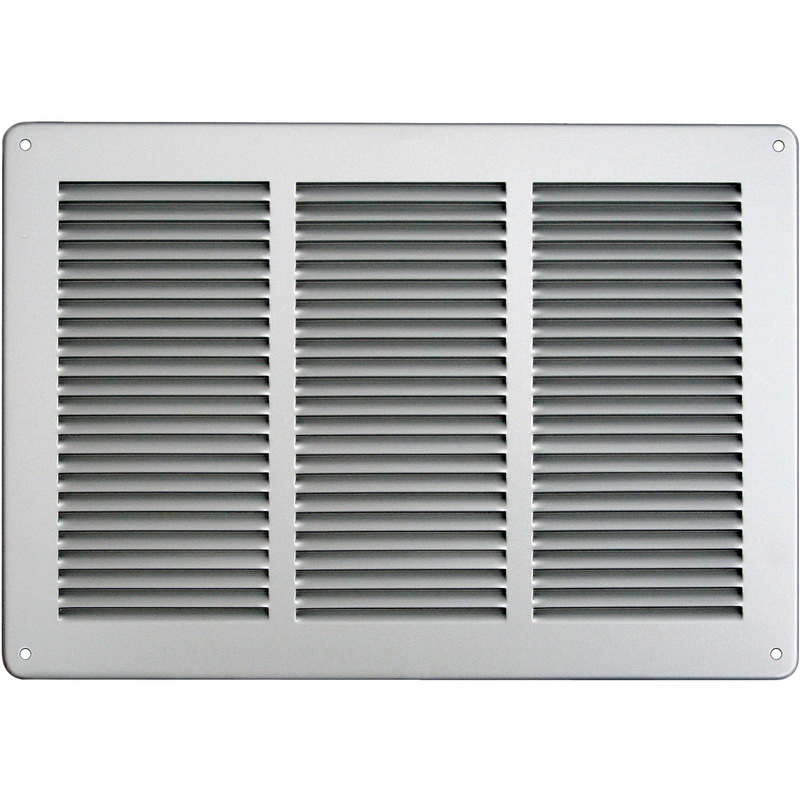 First Plast - Grille ventilation métal 340x240mm avec moustiquaire - Couleur aluminium