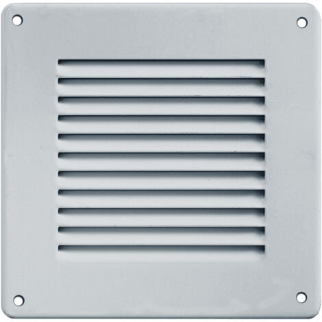Grille ventilation métal 140x140mm avec moustiquaire - Couleur inox