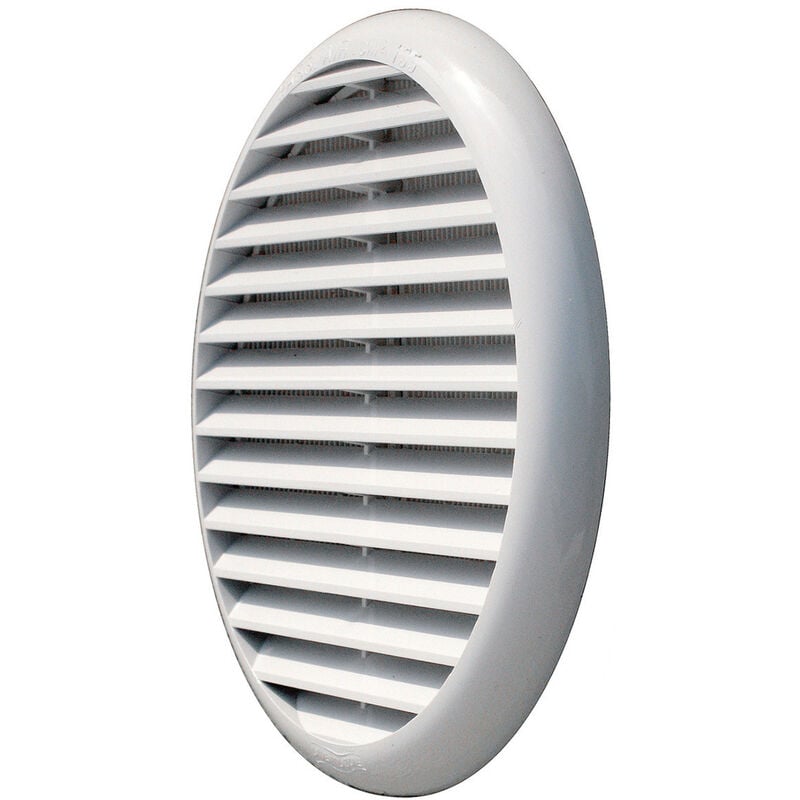 First Plast - Grille anti-UV à clipser avec ailettes inclinées - abs Blanche Ø235