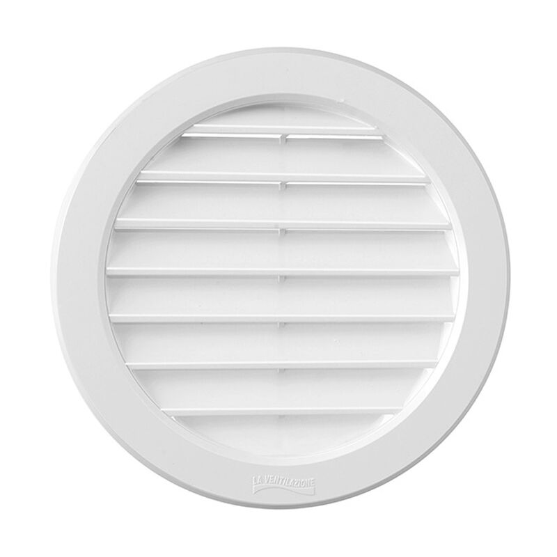 First Plast - Grille ventilation pvc ronde + moustiquaire et fermeture - Ext. Ø190mm - Tube Ø160mm