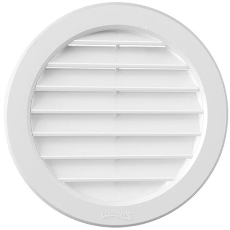 Grille ventilation PVC ronde + moustiquaire et fermeture - Ext. Ø190 mm - Tube Ø160 mm - First Plast