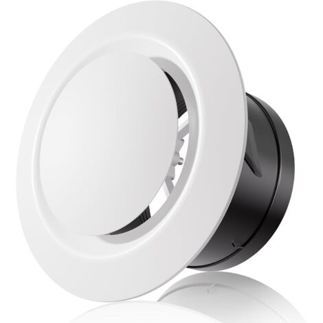 Grille Ventilation Ronde 100mm - 1 Pièce - ABS Réglable - Pour VMC Mur Plafond - Blanc