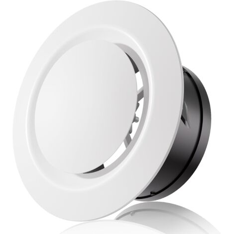 Grille Ventilation Ronde 150mm - ABS Réglable - Pour VMC Mur Plafond - Cuisine Salle de Bain Garage