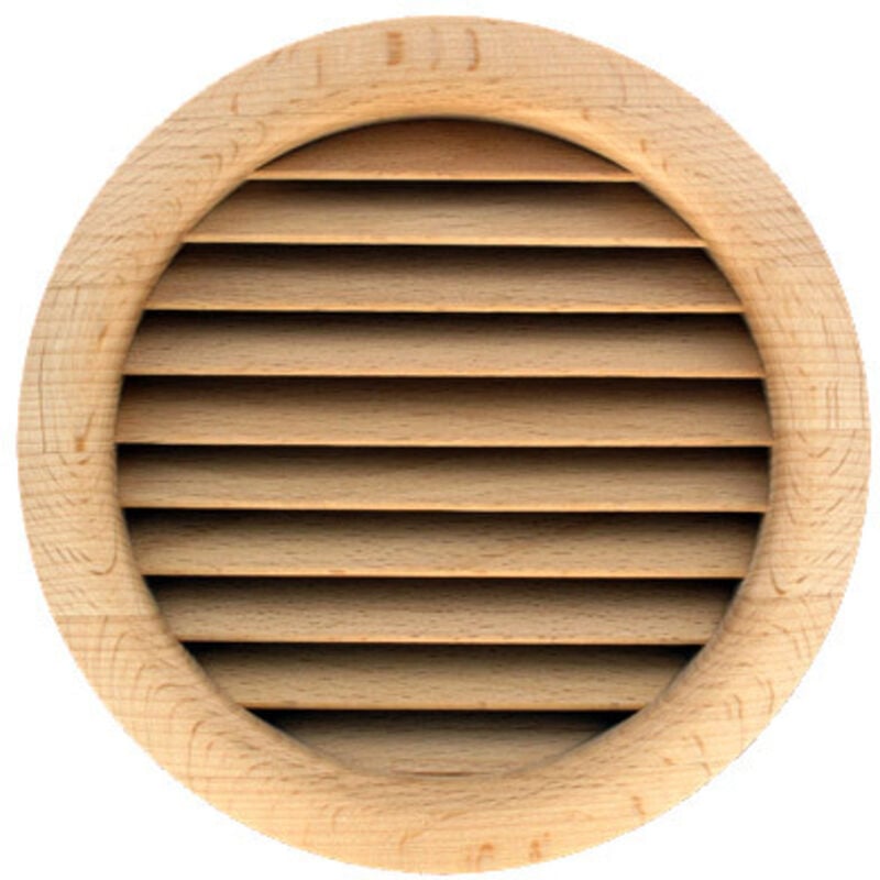 First Plast - Grille ventilation ronde bois à encastrer ø extérieur 130mm - ø de perçage 125mm 'Chêne'