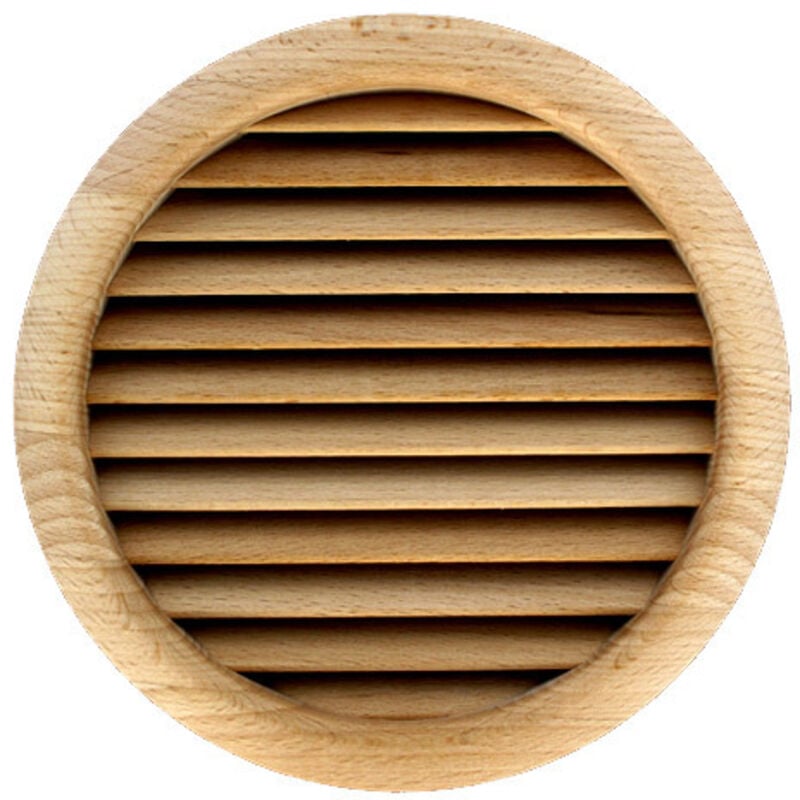 Grille ventilation ronde bois à encastrer ø extérieur 172mm - ø de perçage 160mm 'Sapin'