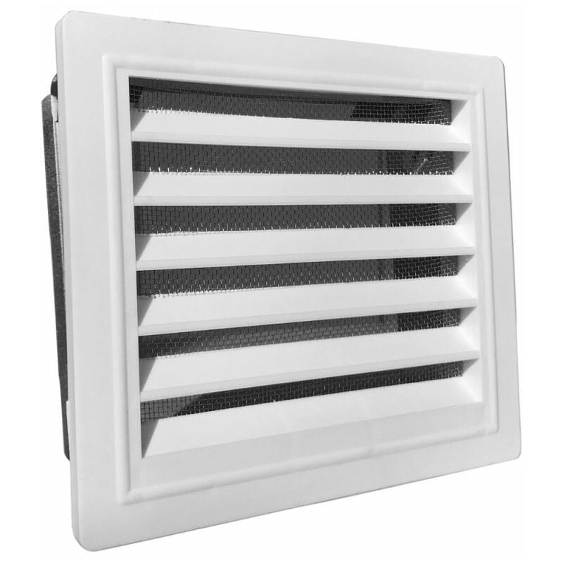 Le Sanitaire - upmann Grille d'aération en plastique 10x21m. Cadre d'encastrement et fl. blanc - 50162