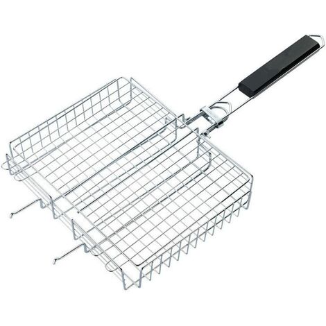 Grille poisson à prix mini Grille de cuisson poisson barbecue 40 x 45 cm inox