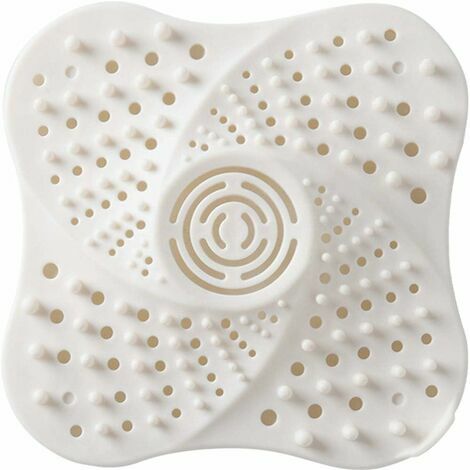 Grilles Bonde de Douche Anti-Blocage pour Salle de Bain avec Ventouse (Blanc)