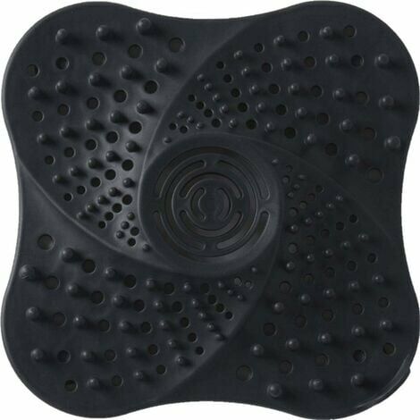 Grilles Bonde de Douche Anti-Blocage pour Salle de Bain avec Ventouse (Noir)