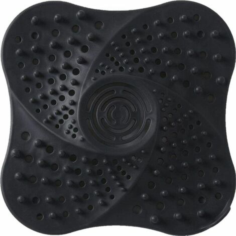 Grilles Bonde de Douche Anti-Blocage pour Salle de Bain avec Ventouse (Noir)