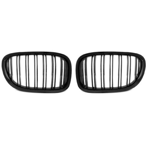 Grilles calandre BMW Serie 7 F01 de 2009 a 2015 Double barre noir brillant-28699132