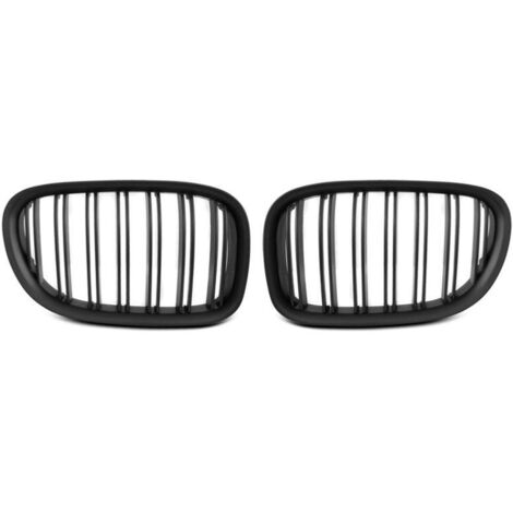 Grilles calandre BMW Serie 7 F01 de 2009 a 2015 Double barre noir mat-28699107