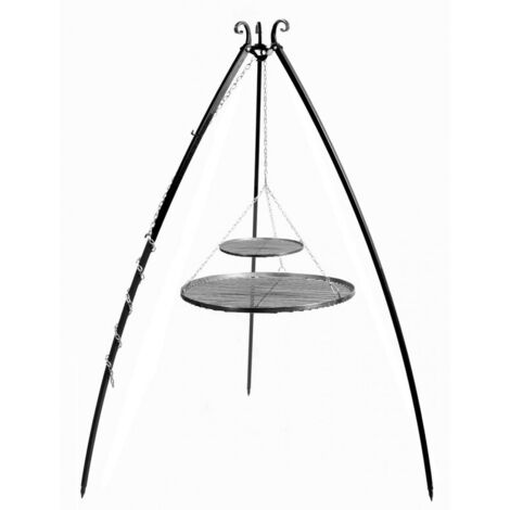 Grilles de cuisson suspendues sur trépied, acier, 200cm de hauteur, CookKing, 22450