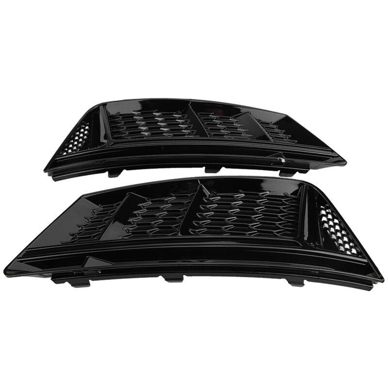 Grilles de phares antibrouillard pour pare-choc avant, noir brillant, Style S4, pour Audi A4 B9 2017 – 2018, 2 pièces
