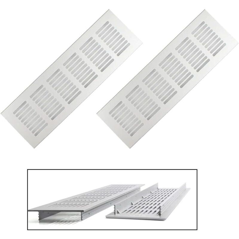 Rnemitery - Grilles de ventilation 2 pièces, grilles de ventilation rectangulaires, grilles de ventilation en aluminium, grilles de ventilation