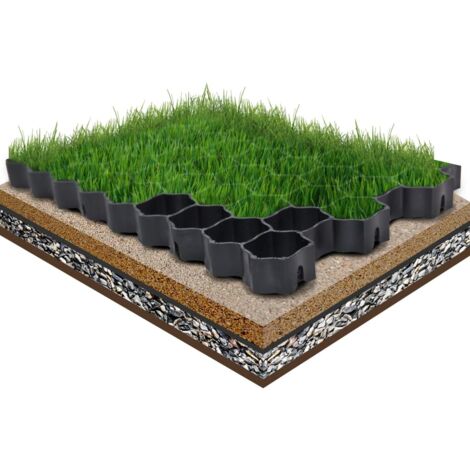 Grilles d'herbe 16 pcs noir 60x40x3 cm plastique vidaXL