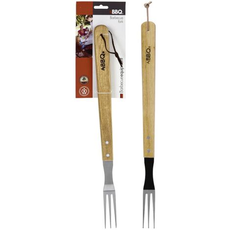 Grillgabel BBQ mit Holzgriff 46cm